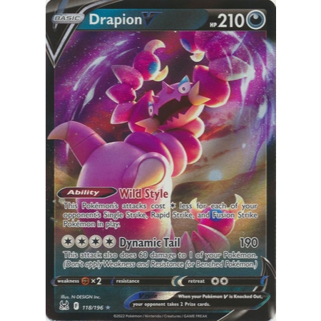 Pokémon TCG: Drapion V (106/185) - Ultra Rare Card From Vivid Voltage - NM/M Condition