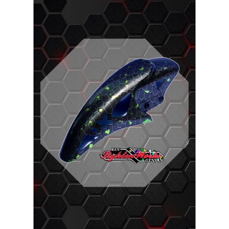 Lighten Front Fender Hydro dip Carbon Raider fi/carb/Sonix/TMX/Rusi ...