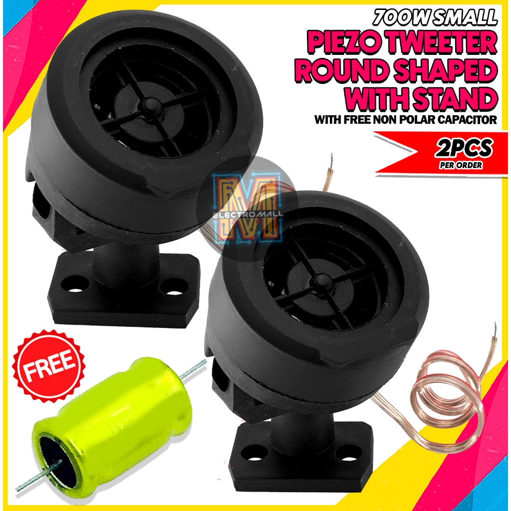 700W Small Piezo Tweeter Round Shaped With Stand (PAIR) With FREE Non ...
