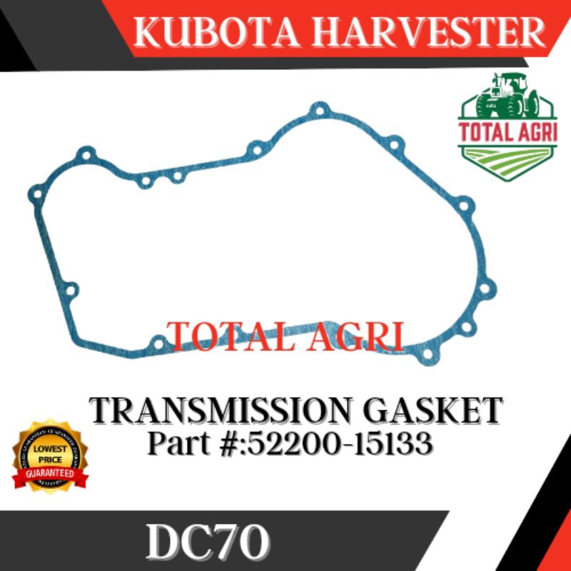 Gasket Transmission Case Kubota Harvester DC70 Part #: 52200-15133 ...