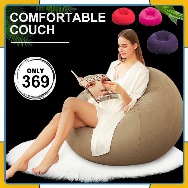 Lazy Inflatable Sofa Chairs Thickened PVC Lounger Seat Tatami Bean Bag ...