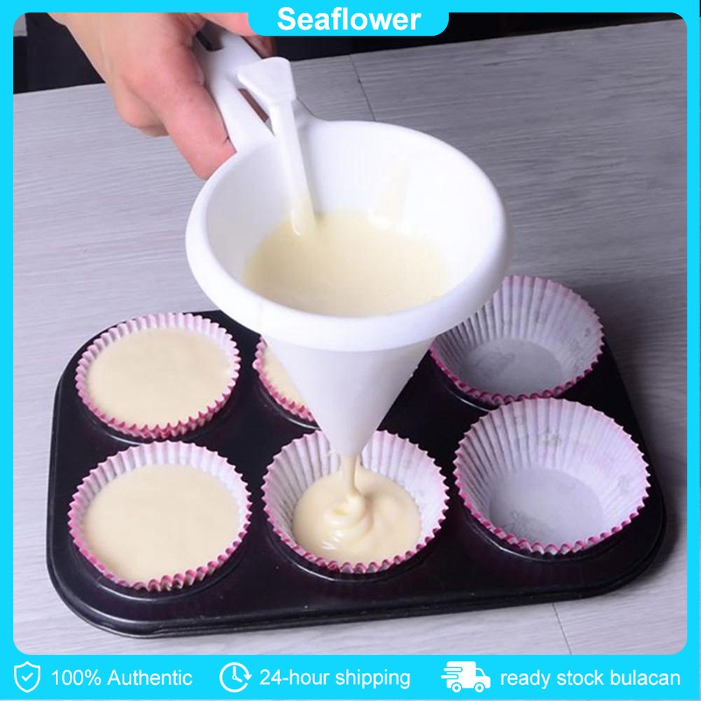 Kitchen DIY Hand-held Chocolate Icing Cream Funnel Cup Plastic Batter ...