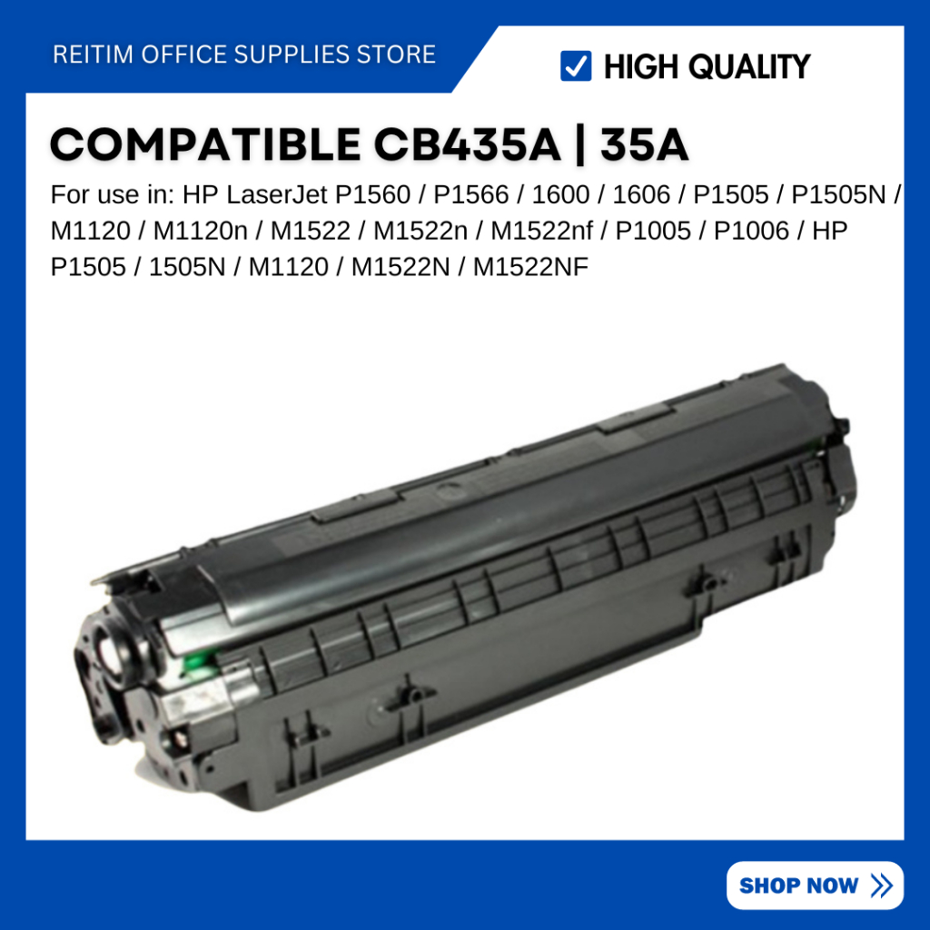 RTS Compatible CB435A 35A Black Toner Cartridge for HP printer | Shopee ...