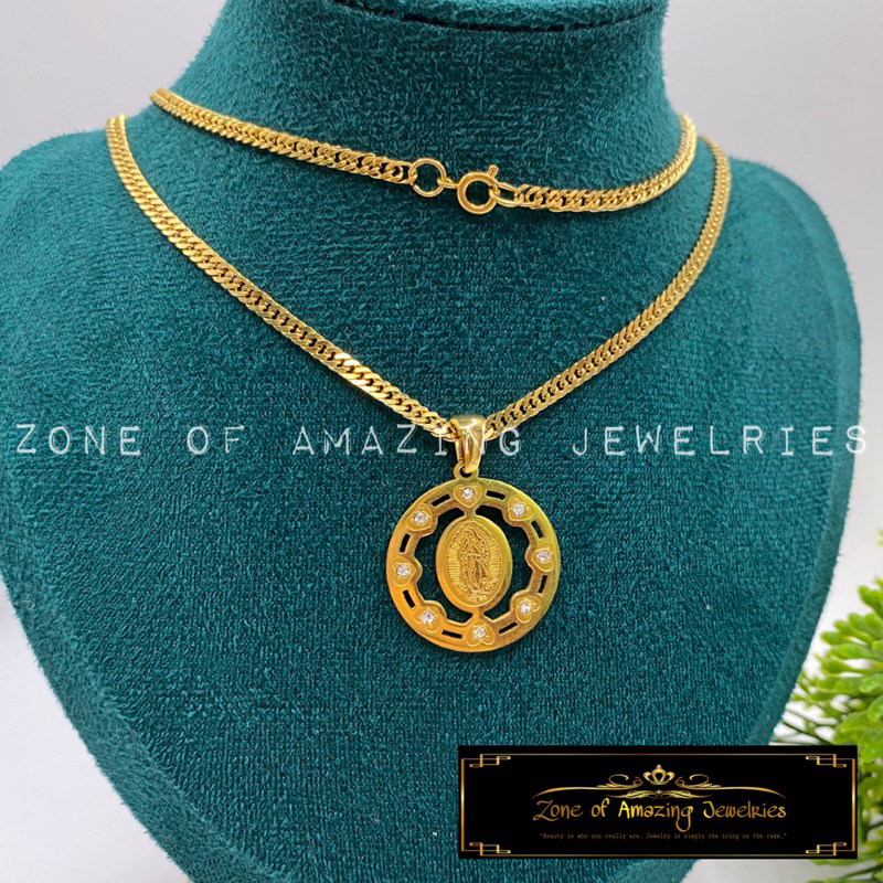 zoaj.ph Round Guadalupe Necklace with Japan Chain Round Lock | Shopee ...