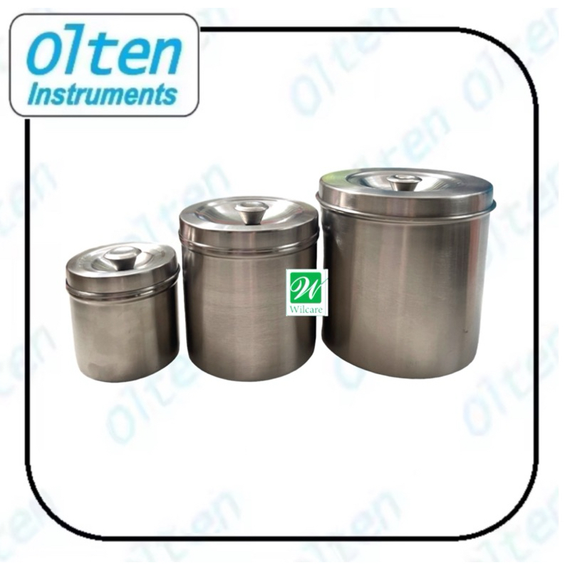 Olten Instruments Stainless Bowl, Kidney Basin, Cotton Jar, Forceps Jar ...