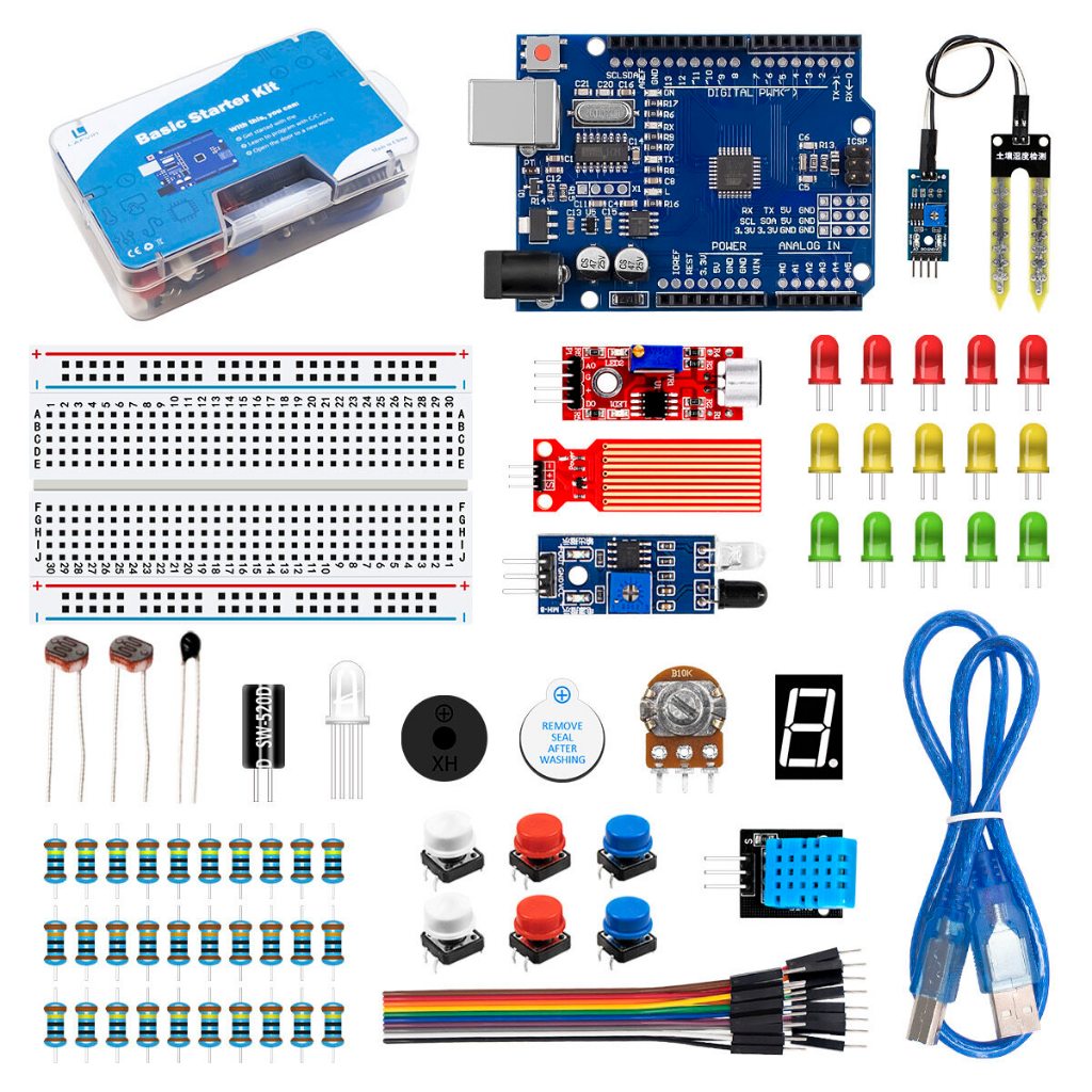 Basic Starter Kit For Arduino Uno R3 With Tutorial Code Breadboard ...