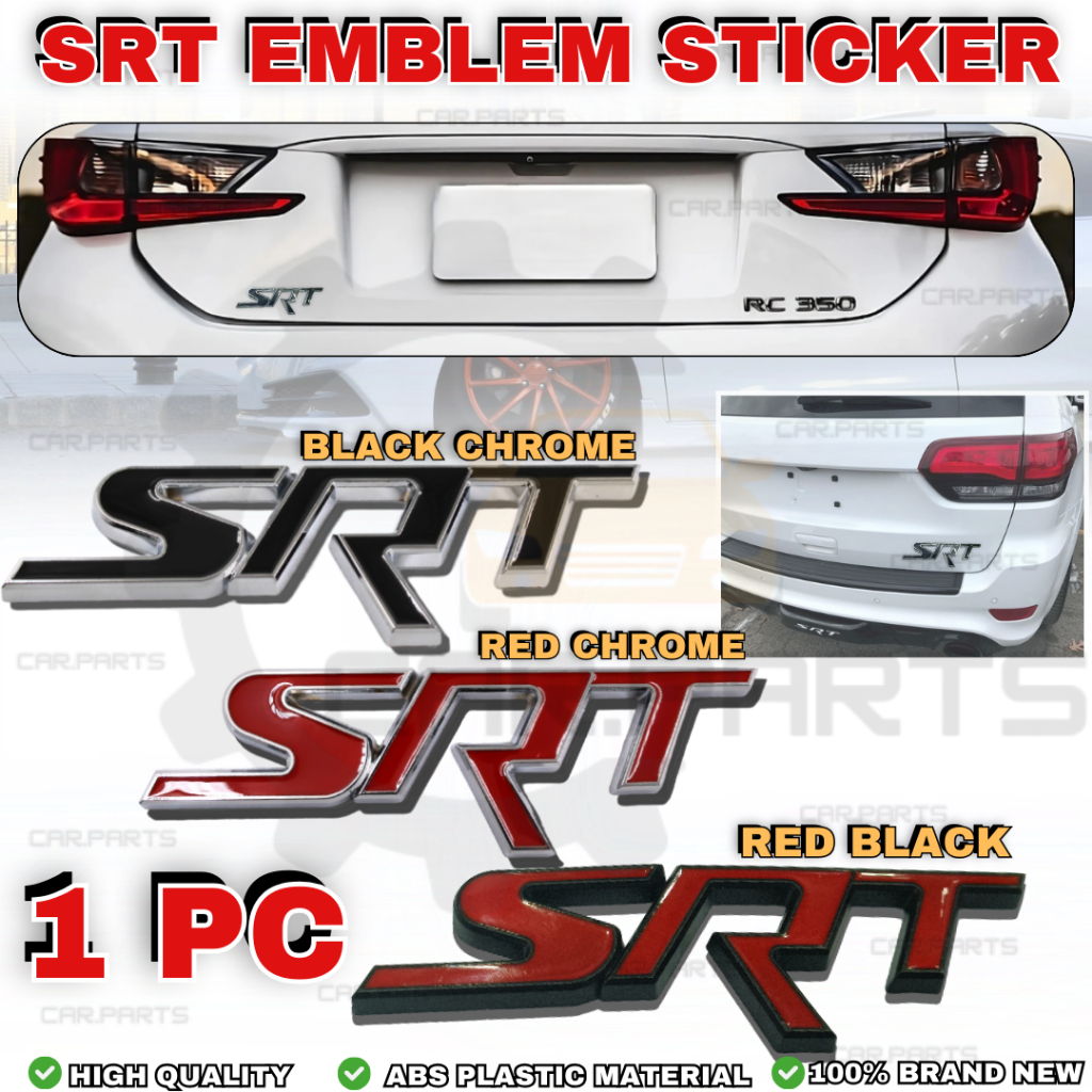 CP SRT Front and Rear Emblem Sticker Badge (Good Quality) | Shopee ...