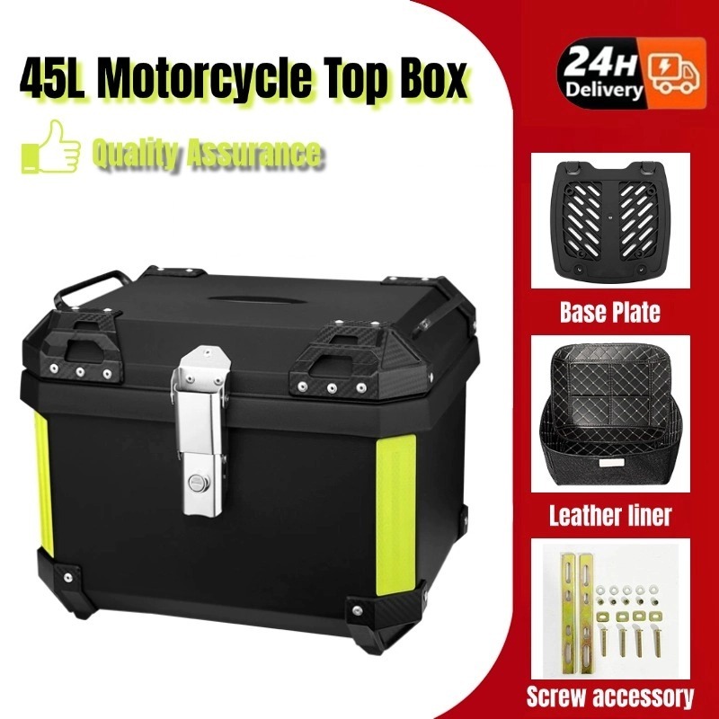 Top box for Motorcycle Tail box 45L Helmet Box Universal With Liner ...