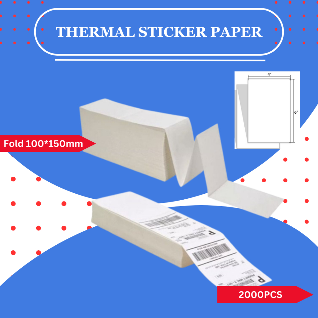 THERMAL/WAYBILL STICKER PAPER 100*150mm (4x6) 2000PCS & 100*150mm (4x6 ...