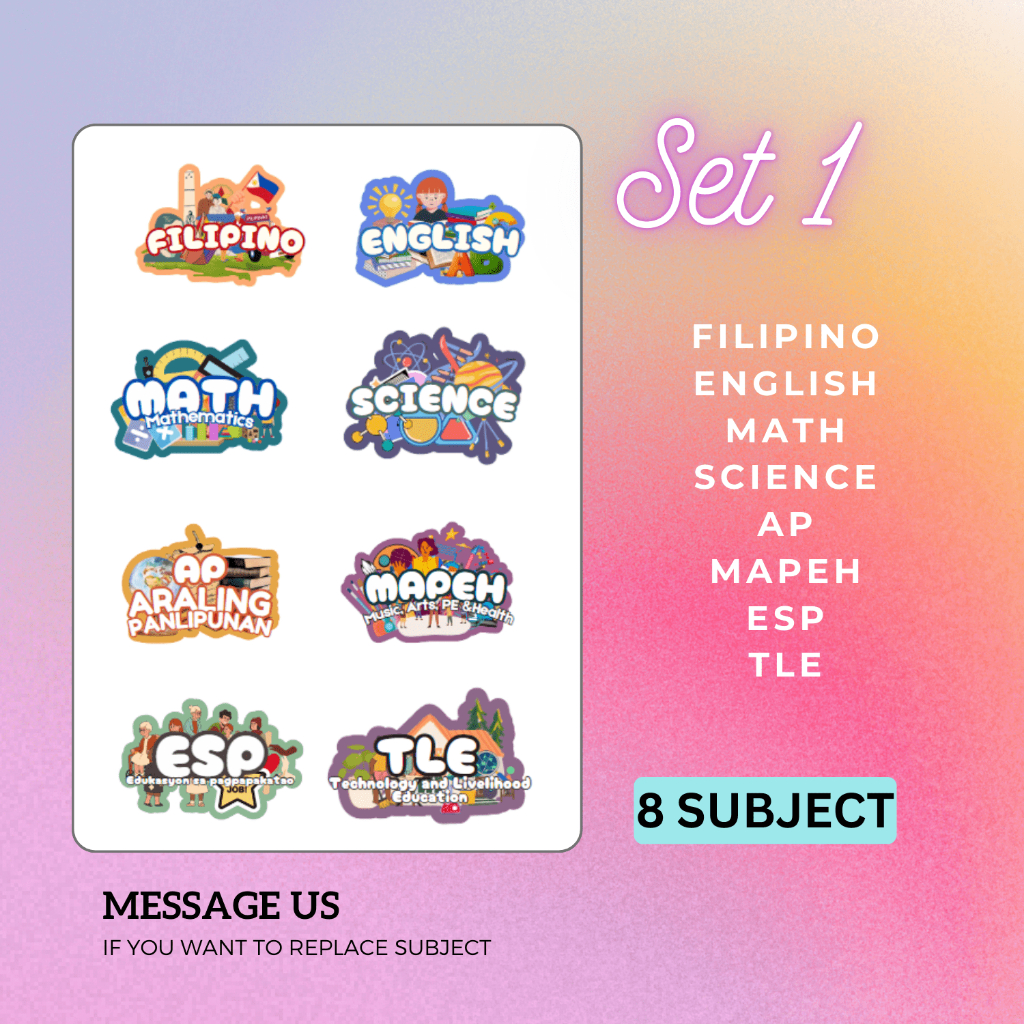 Notebook Label Sticker for All Subject - Set | Shopee Philippines