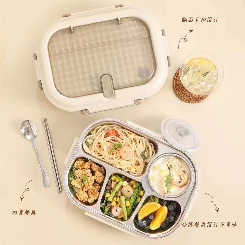 BYS Insulated Lunchbox Bento Box With Spoon Chopstick Food Storage Gift
