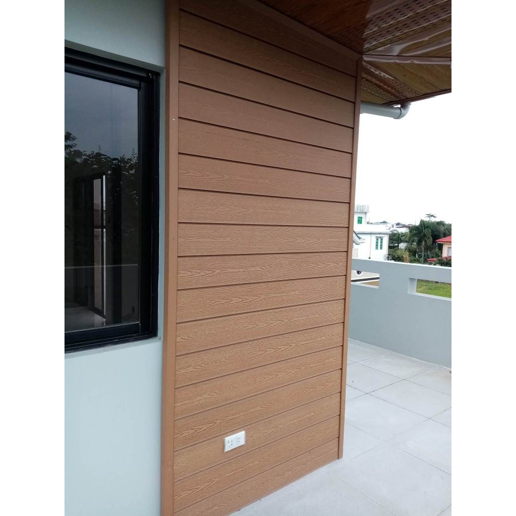 5pcs AGGTEDECK WPC Teak Wood Grain B Uncapped Solid Wall Cladding Panel ...