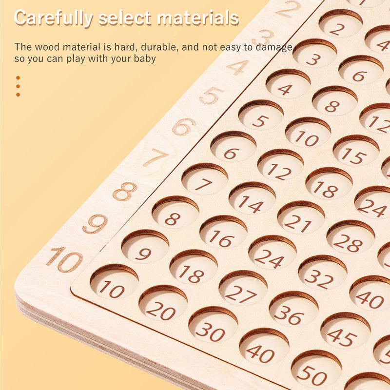 Wooden Math Multiplication Board Montessori Children Counting Toy with ...