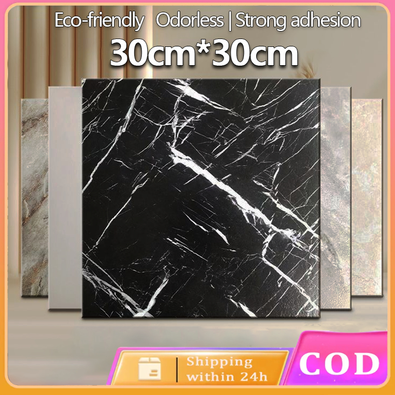 Vinyl tiles Floor Stickers marble vinyl tile 30X30CM floor sticker self ...