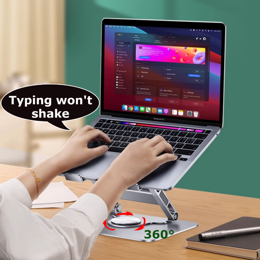 360°Rotation Laptop Stand Height Adjustable Laptop Holder Tablet Stand ...