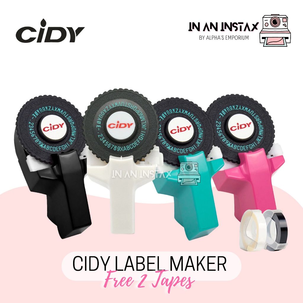 CIDY Label Maker with FREE 2 Rolls of Embosed Tapes | Shopee Philippines