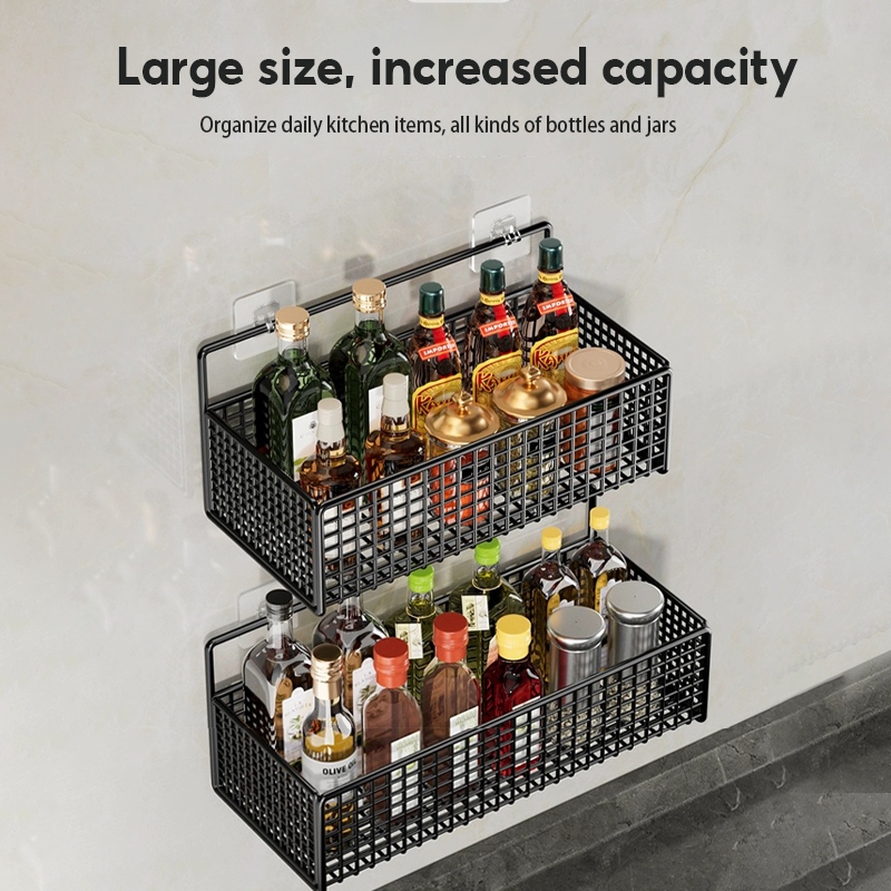 YOICE Kitchen Condiments Organizer Rack Wall Mounted Spice Storage ...
