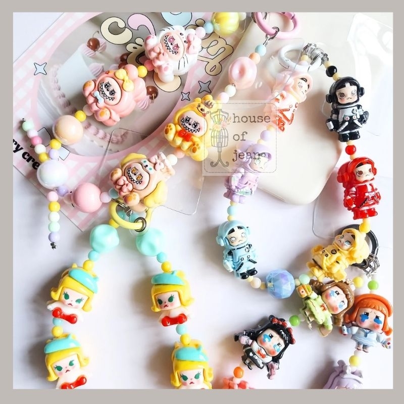Asstd cartoon Molly Labubu Wendy SP Phone charms Bag charms Keychains ...