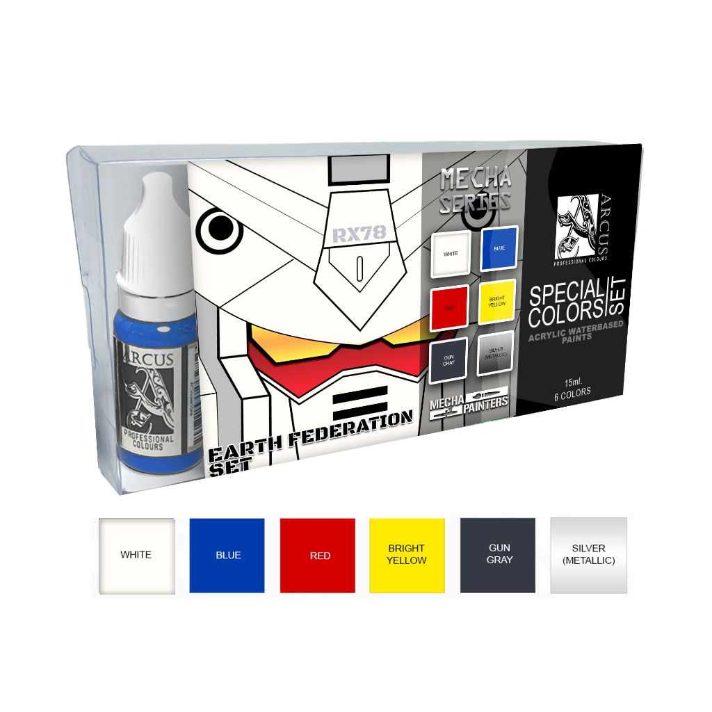 Arcus Professional Colours Acrylic Paints - Special Colors Set Mecha ...