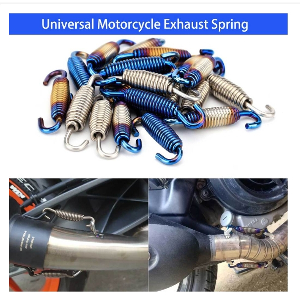 Universal Motorcycle Exhaust Muffler Springs Fully Rotatable Stainless ...