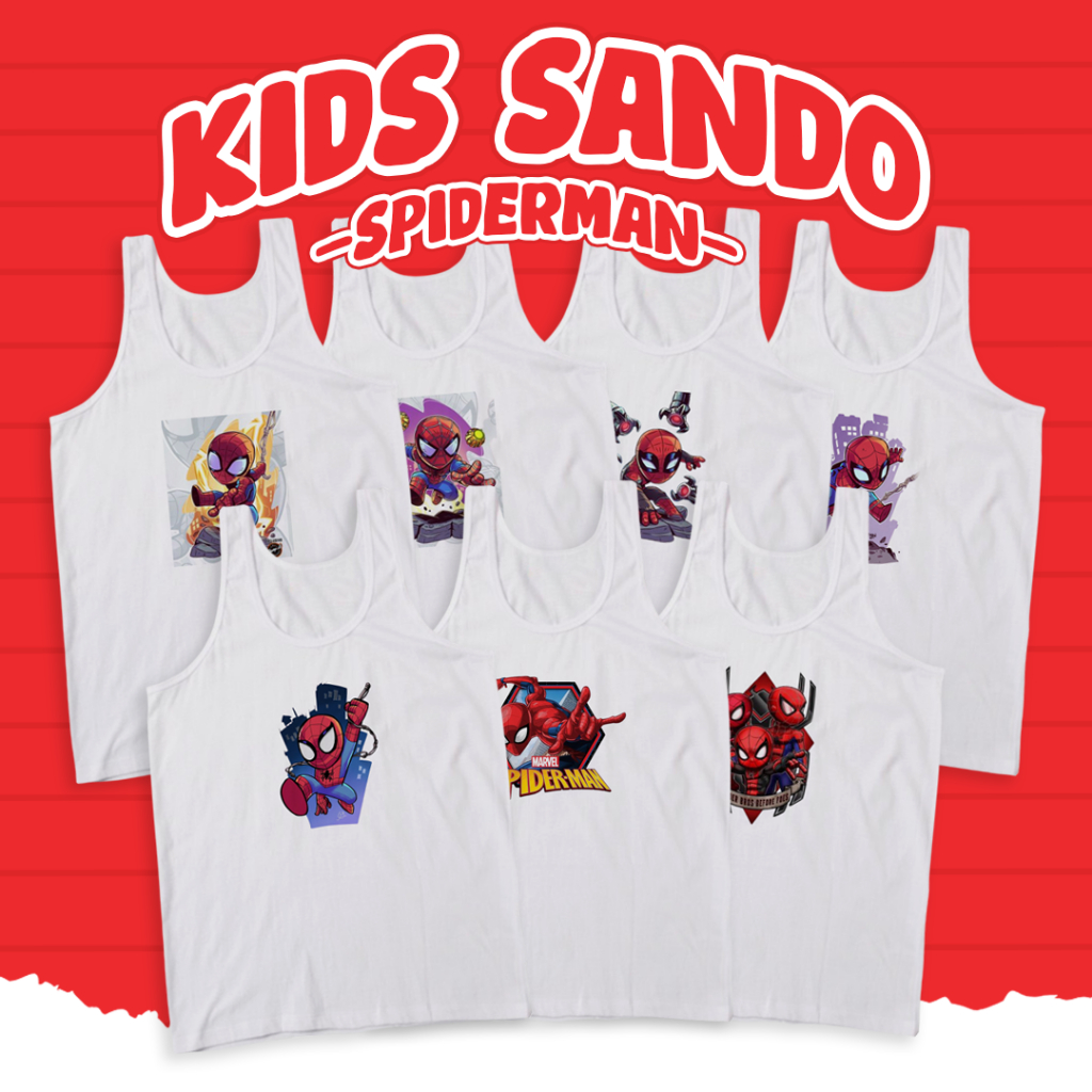 kiddie clo sando for kids subli print SPIDER MAN assorted kids sando ...