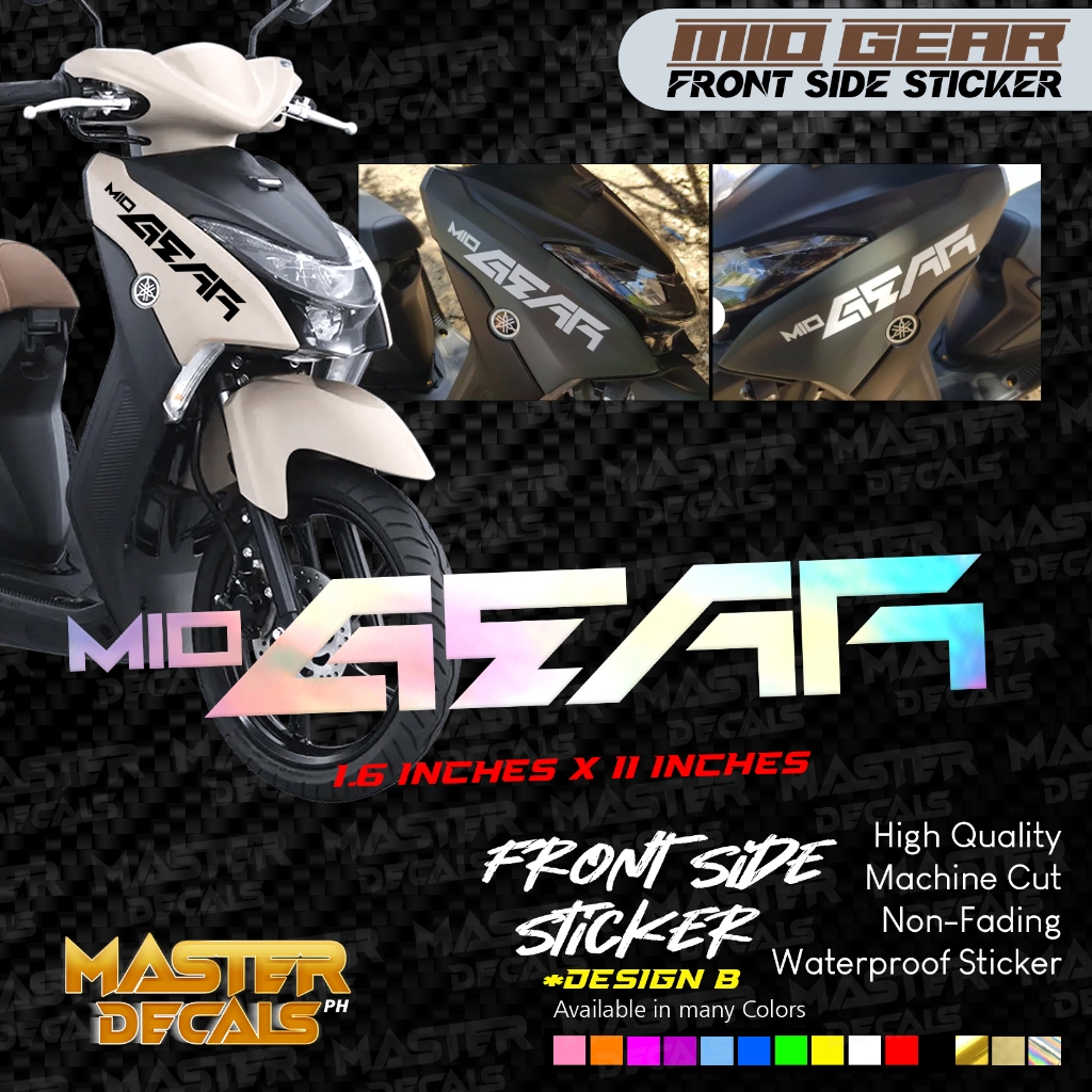 Mio Gear Front Side Sticker Design B Decals | Shopee Philippines
