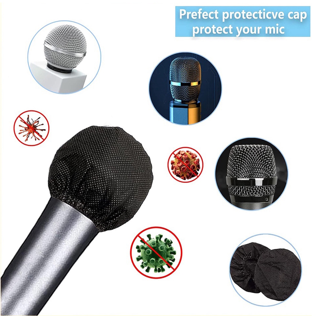 100Pcs Microphone Cover Disposable Non-Woven Handheld Microphone ...