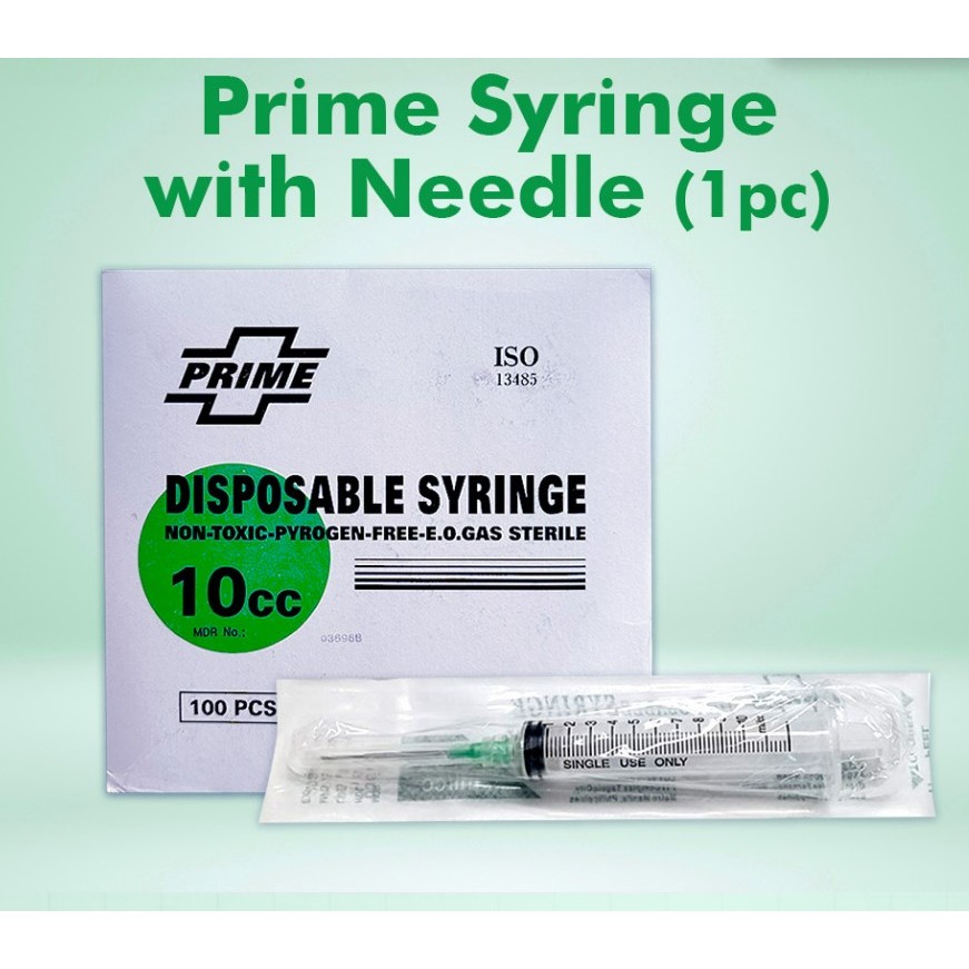 (DOL-J) Prime Syringe with Needle 10cc (1pc) | Sterile, Non-Toxic ...
