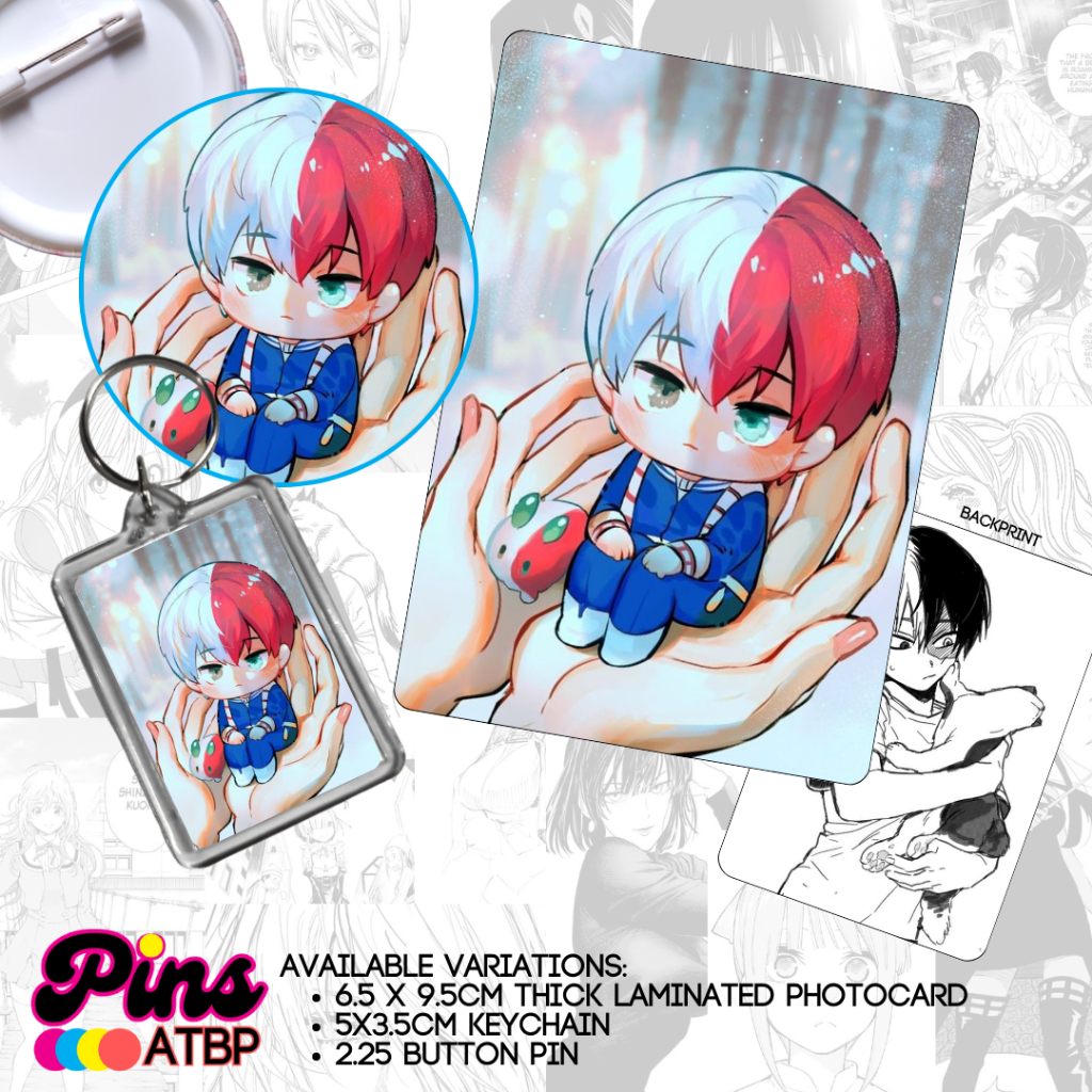 Shoto Todoroki My Hero Academia Anime Collectible Photocard Button Pin ...