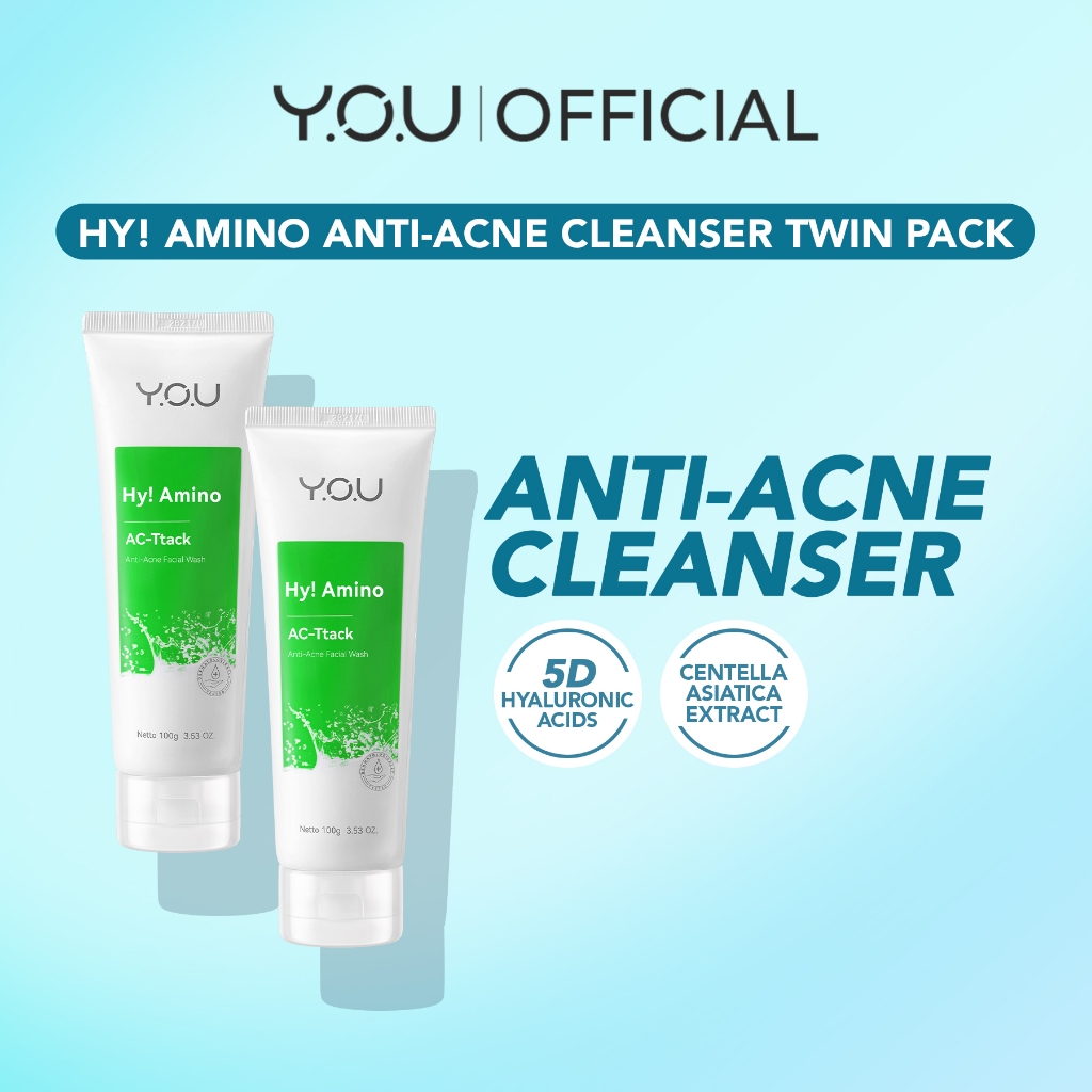 Y.O.U Hy! Amino Ac-Ttack Anti-Acne Facial Wash Duo Set | 5D Hyaluronic ...