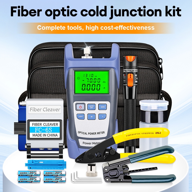 FTTH Fiber Optic Tool Kit (Optical Power Meter, FC-6S Fiber Cleaver ...