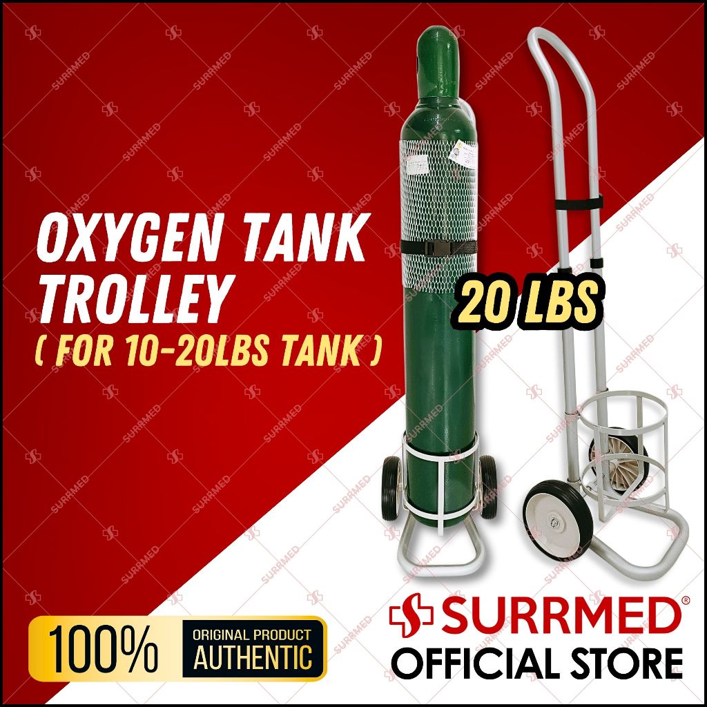 SURRMED Oxygen Tank Trolley | Heavy-Duty Cart for 15lbs / 20lbs ...