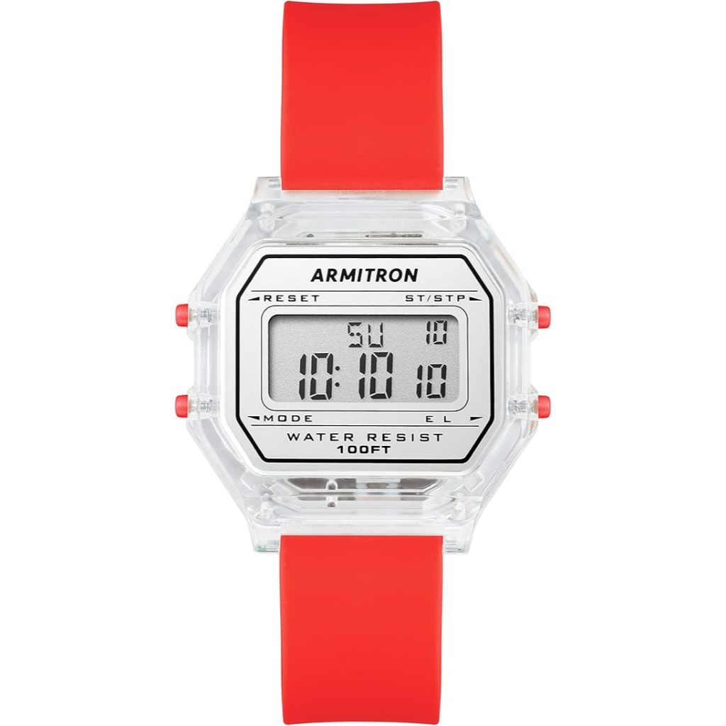 Armitron Unisex Red Digital Chronograph Silicone strap | Shopee Philippines