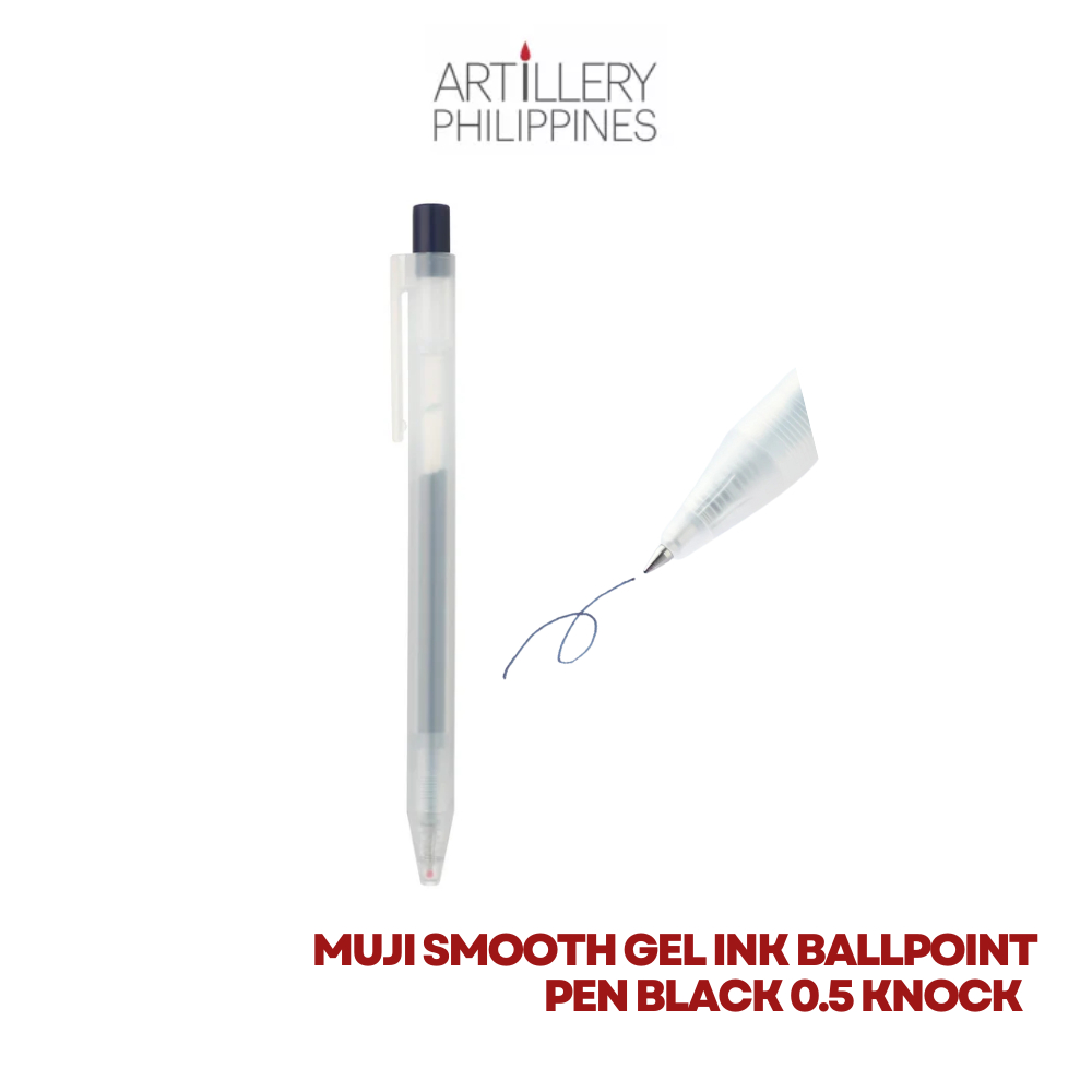 Authentic Muji Smooth Gel Ink Ballpoint Pen Knock and Cap  Type
