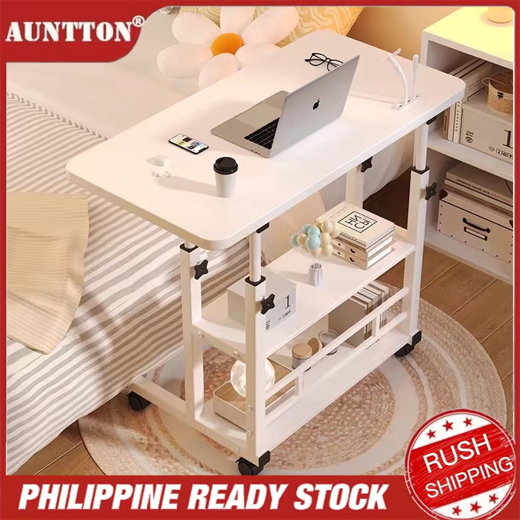 COD Laptop Table Mobile Side Table Mobile Laptop Desk Cart Adjustable ...