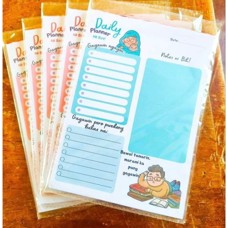 Daily Planner ni Bih Notepad Memo Notes A5 size Half of A4 | Shopee ...