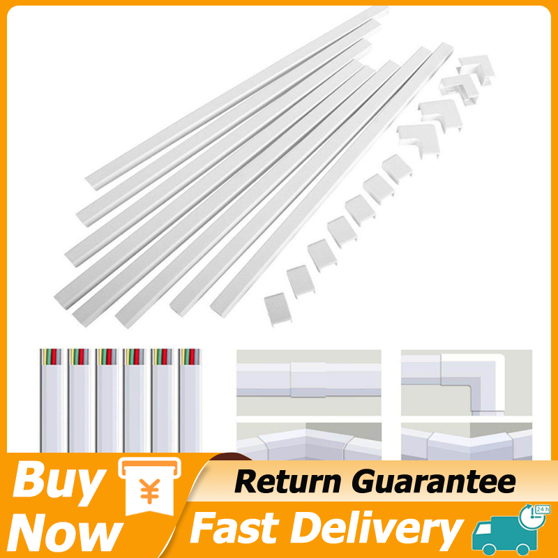 1 Set Wall Cord Cover Cable Concealer Complete Raceway Kit Wire Cables ...