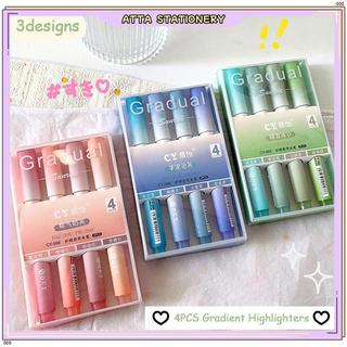 4PCS/Box Gradient Highlighters Candy Color Student Marker School ...