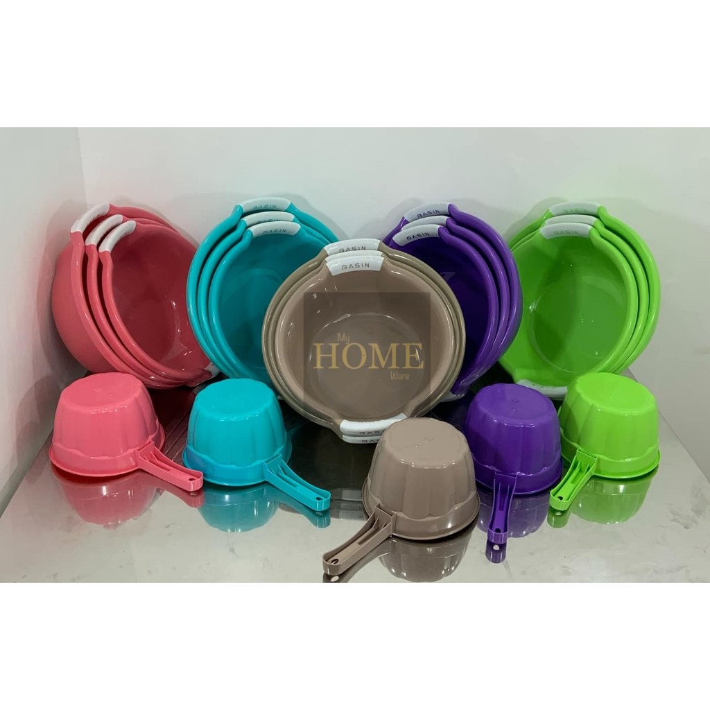 3 IN 1 BASIN WITH FREE DIPPER BATHROOM SET UNIGLOBAL | Shopee Philippines
