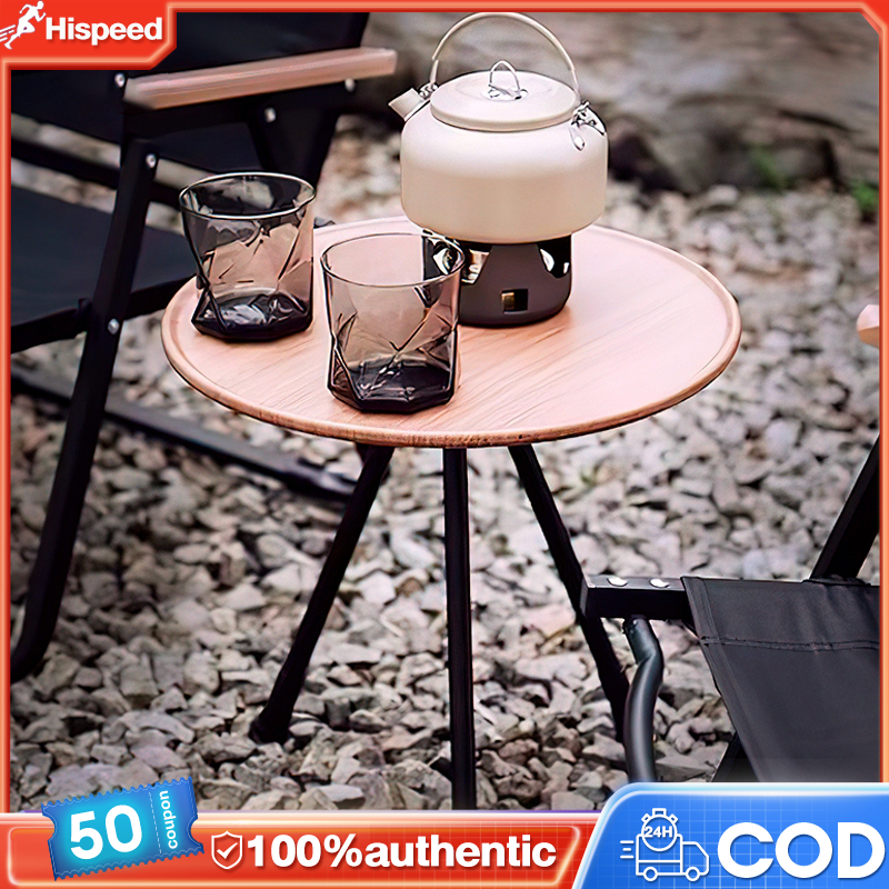 Outdoor Folding Small Round Table Portable and Adjustable Camping Table ...
