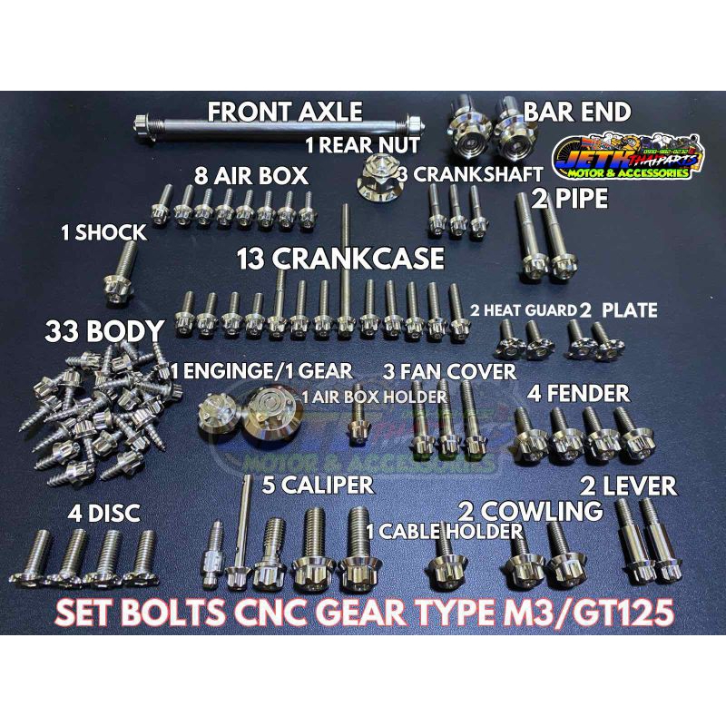 MIO i 125 - MSi 125 SET BOLT CNC GEAR TYPE SC SIAM BRAND (STAINLESS ...