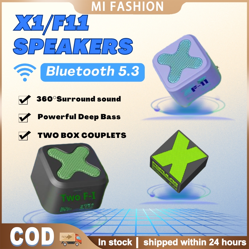 X1 Bluetooth Speaker Combo F11 Wireless Portable Stereo Sound Dual ...