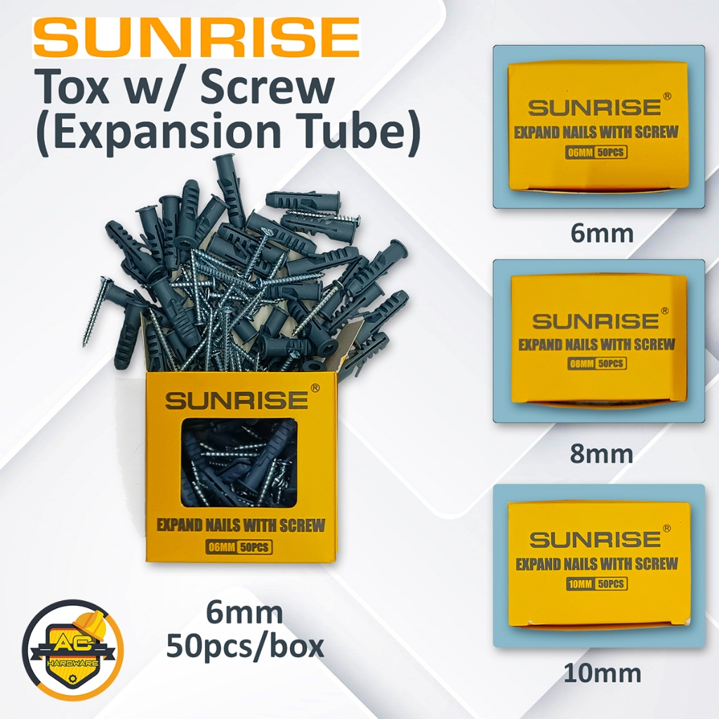 Sunrise Tox With Screw (Expanded Nail) 50pcs./box | ACHardware | Shopee ...