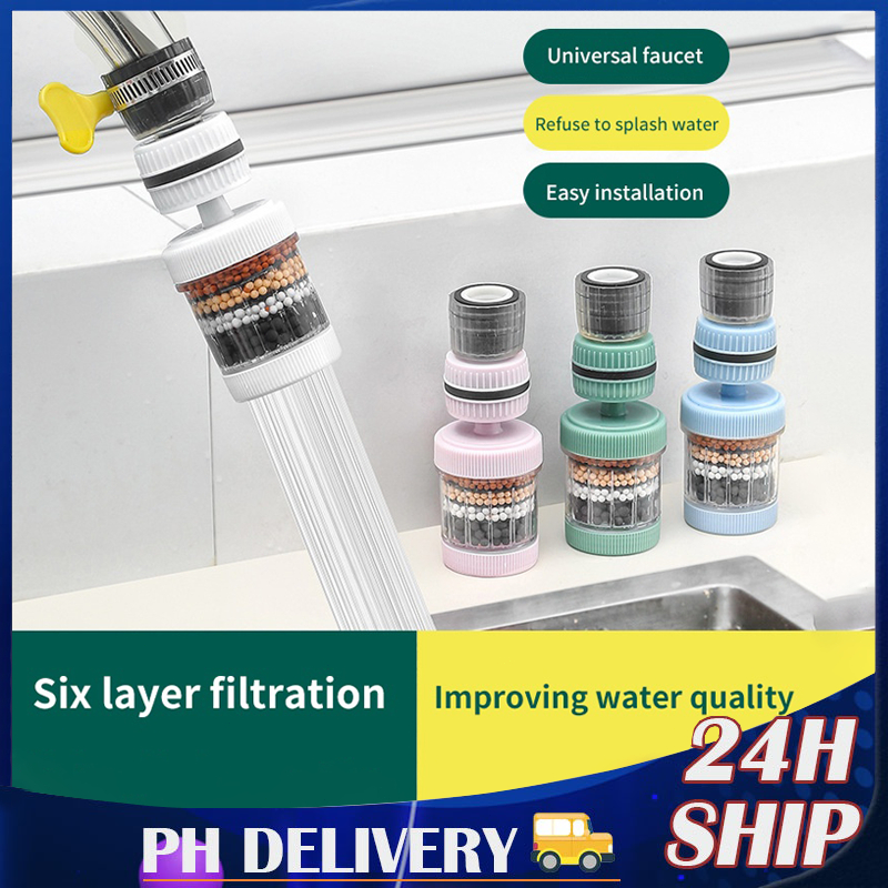 Tap Purifier Foam Activated Carbon Filter 6 Layers 360° Rotating ...