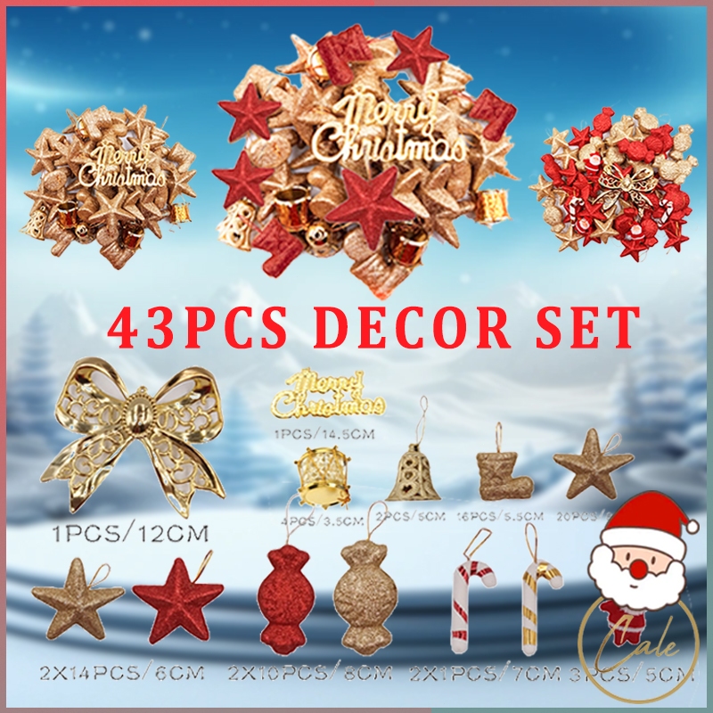 43PCS Boutique Christmas tree decor [High Quality] Shopee Philippines