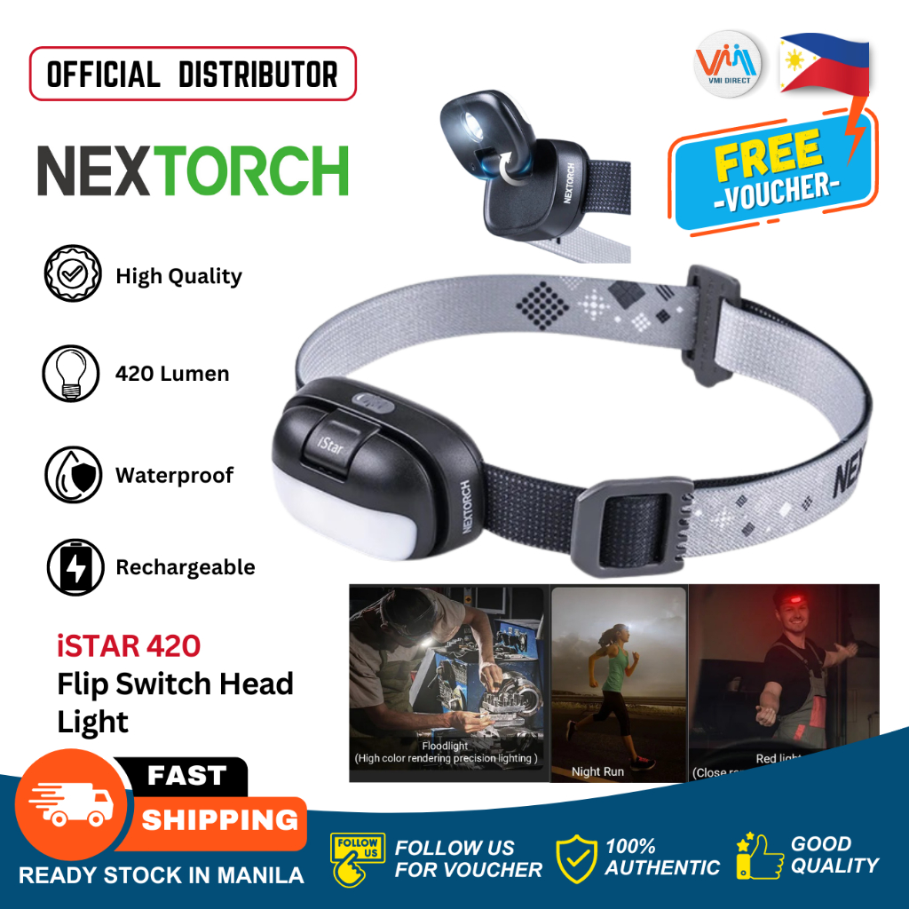 Nextorch iStar 420 Lumens Headlight Rechargeable Waterproof Head Lamp ...