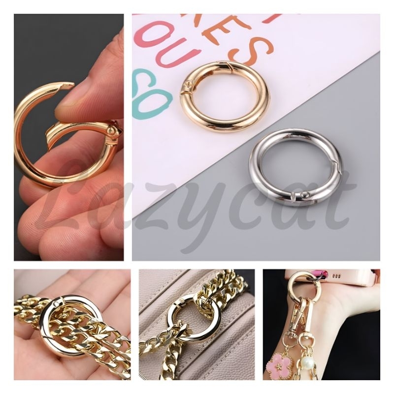 1pc 25mm O Ring Spring Push Lock Clasp Buckle for Bag Keychain Purse ...