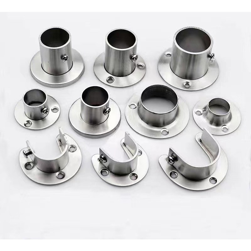 Stainless steel round tube flange seat wardrobe flange seat open flange ...