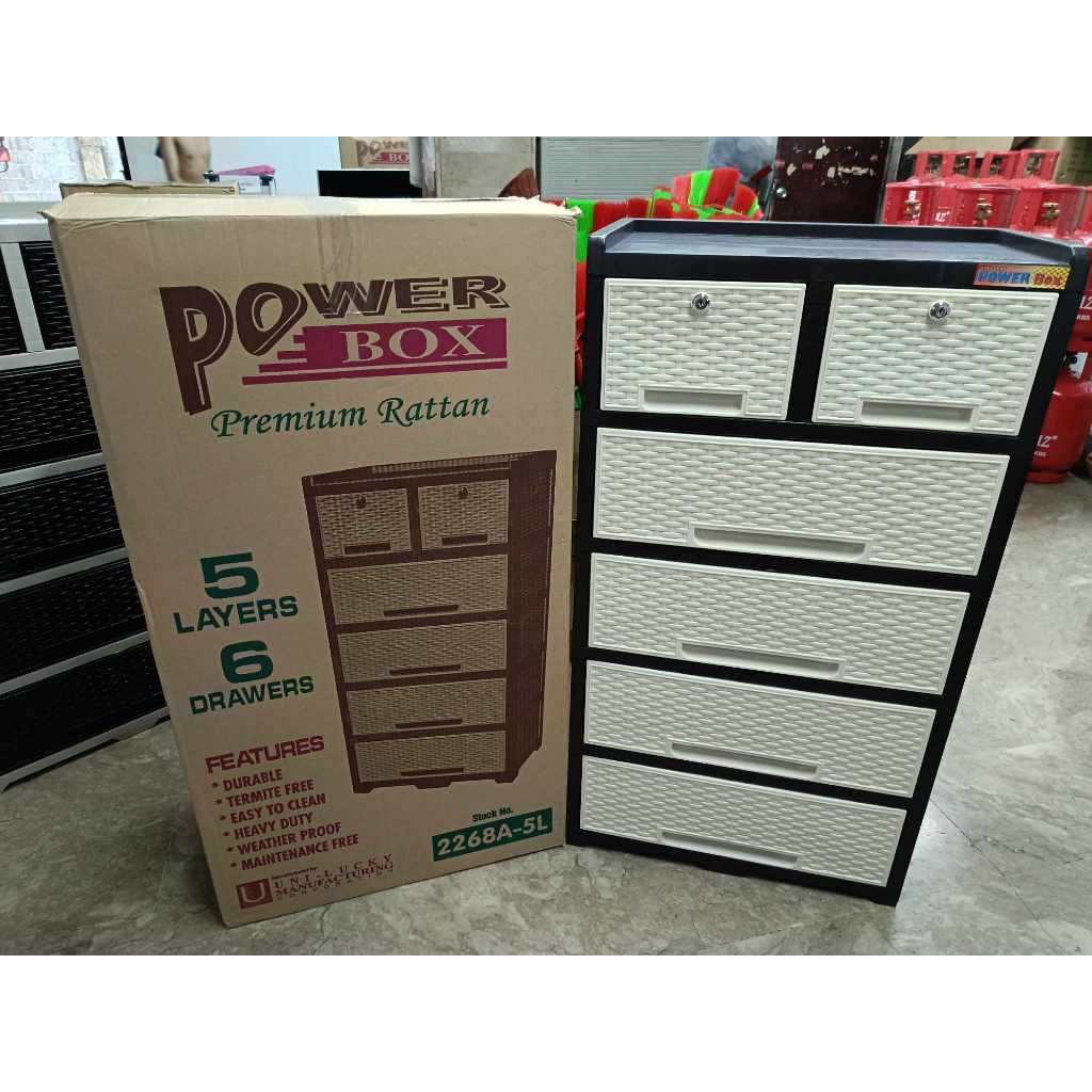 RATTAN UNI-LUCKY POWER BOX 5 LAYER RATTAN DRAWER PLASTIC DRAWER Model ...