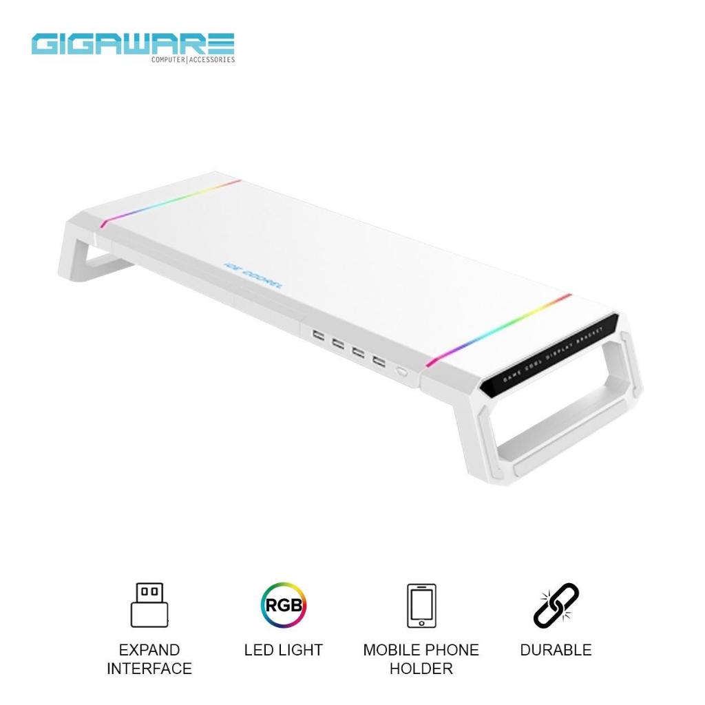 Gigaware Ice Coorel T1 RGB Desktop Monitor Riser Multifunction Foldable ...